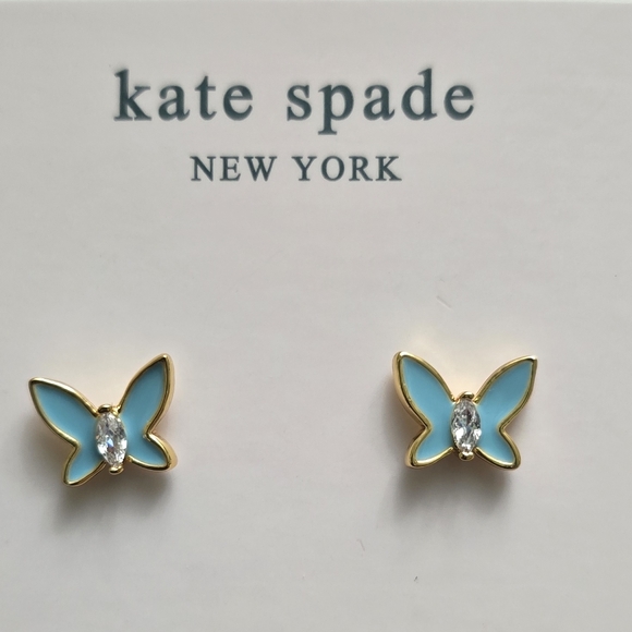 Kate Spade Social Butterfly Pendant Necklace & Mini Stud Earrings - Picture 2 of 5